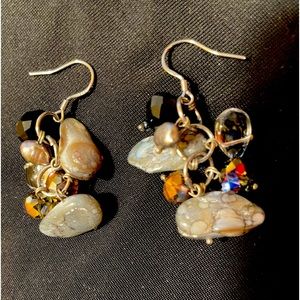 Baroque pearl crystal earrings